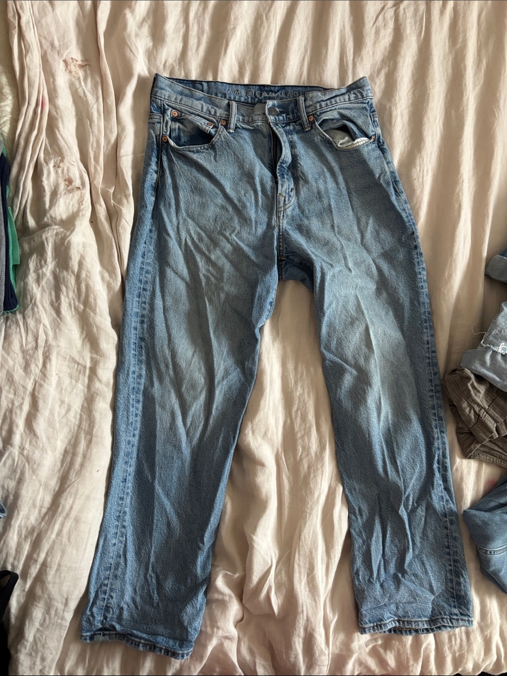 American Eagle Outfitters Light Blue Wide Leg Denim Pants